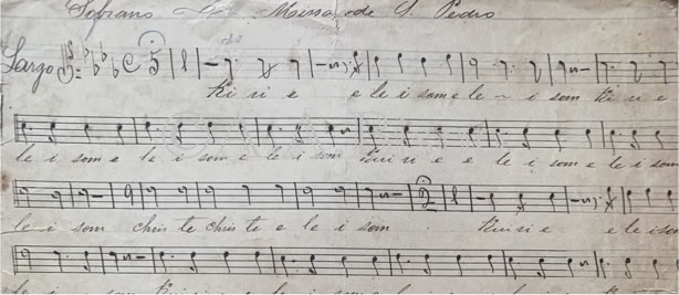 Soprano do Kyrie eleison da Missa S. Pedro de Alcântara de Elias A. Lobo.Acervo A.A.Bispo. Copyright