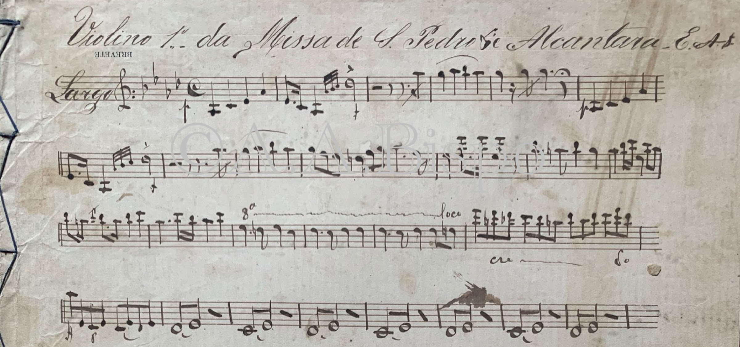 Violino 1. da Missa S. Pedro de Alcântara oferecida a Dom Pedro II por Elias Álvares Lobo, Itú 1858.Acervo A.A.Bispo. Copyright